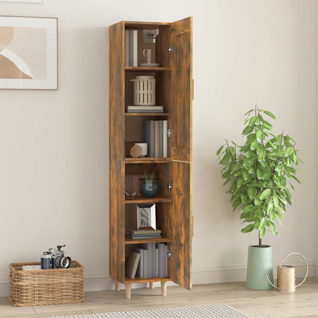 Skříň highboard kouřový dub 35 x 34 x 180 cm kompozitní dřevo