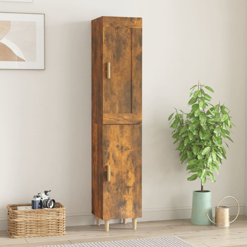 Skříň highboard kouřový dub 35 x 34 x 180 cm kompozitní dřevo