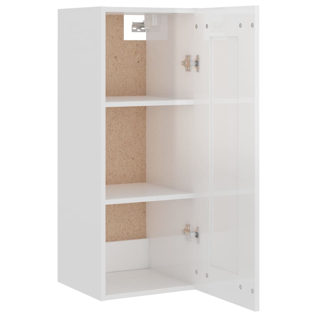 Skříň highboard bílá s vysokým leskem 35x34x180 cm kompozit