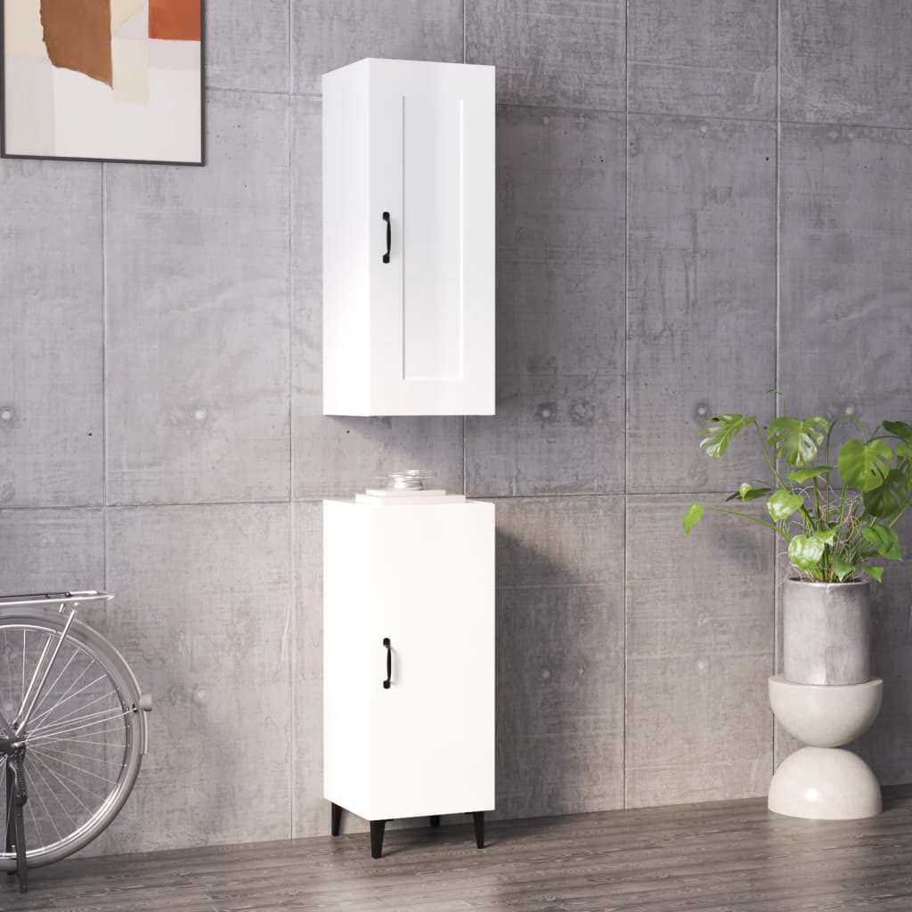 Skříň highboard bílá s vysokým leskem 35x34x180 cm kompozit