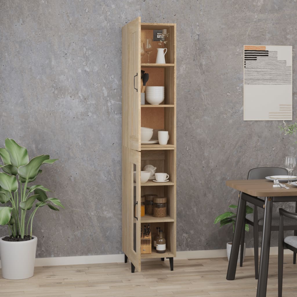 vidaXL Highboard Sonoma-Eiche 35x34x180 cm Holzwerkstoff