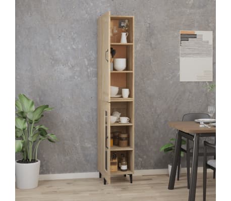 vidaXL Buffet haut Chêne sonoma 35x34x180 cm Bois d'ingénierie