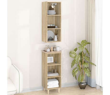 vidaXL Highboard sonoma eik 34,5x32,5x180 cm konstruert tre