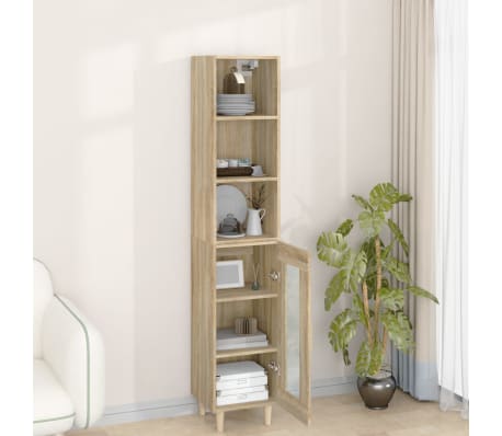 vidaXL Buffet haut Chêne sonoma 34,5x34x180 cm Bois d'ingénierie