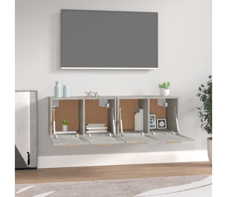 vidaXL N&aacute;stěnn&eacute; skř&iacute;ňky 2 ks betonově &scaron;ed&eacute; 60x36,5x35 cm kompozit