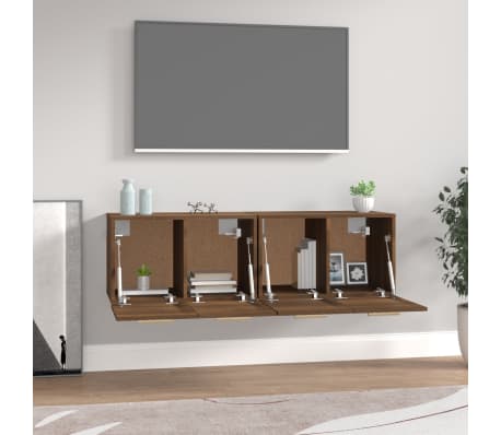 vidaXL Dulapuri TV de perete 2 buc. stejar maro 60x36,5x35 cm lemn