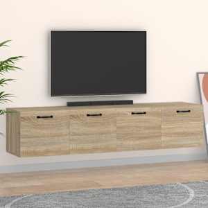 Stenska omarica 2 kosa sonoma hrast 60x36,5x35 cm inžen. les
