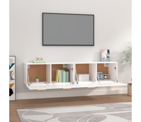 vidaXL Wall Cabinets 2 pcs White 80x35x36.5 cm Engineered Wood