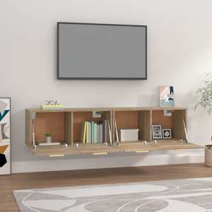 Nástěnné skříňky 2 ks dub sonoma 80x35x36,5 cm kompozitní dřevo - obrázek 3