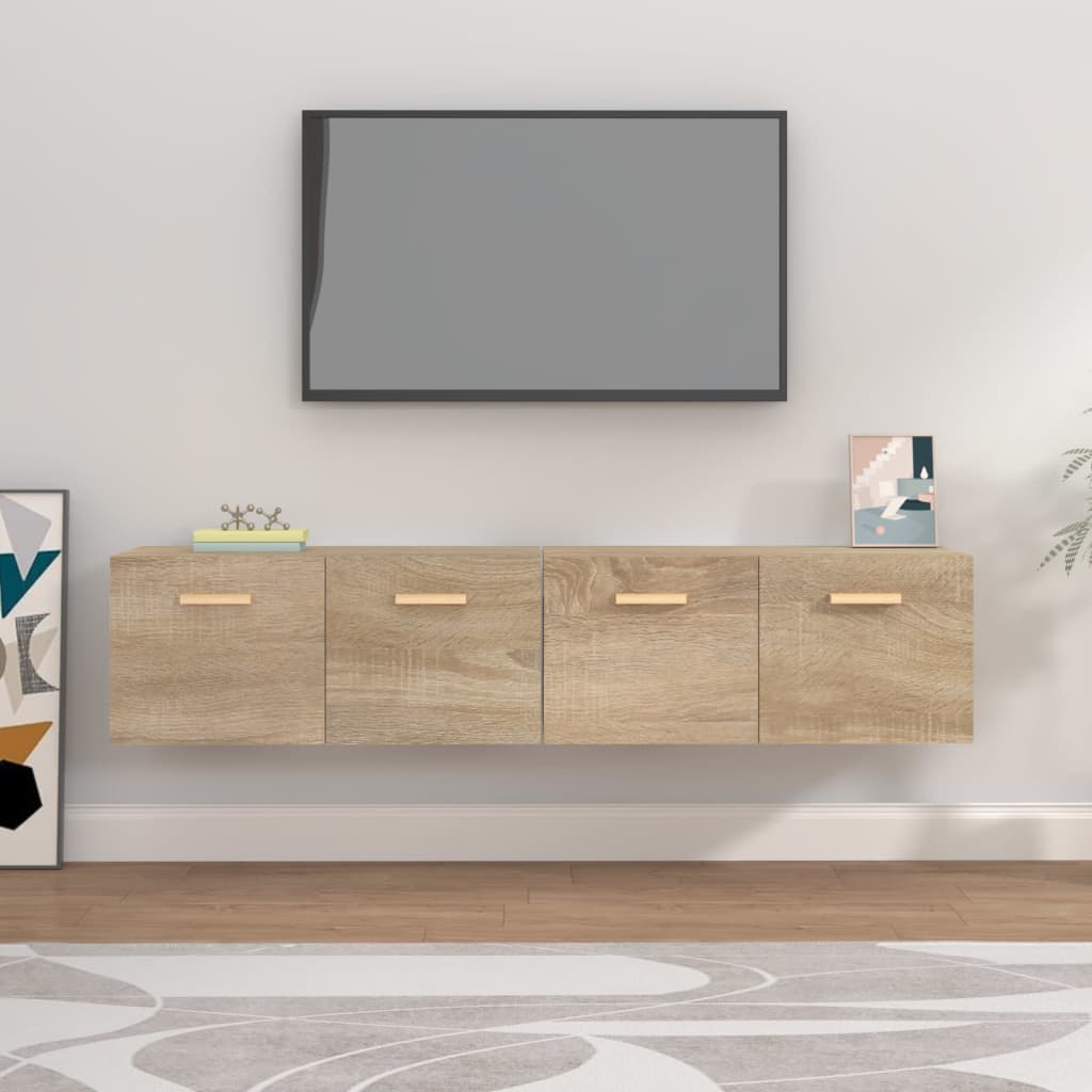 vida XL Wandschränke 2 Stk. Sonoma-Eiche 80x 35x 36,5 cm Holzwerkstoff