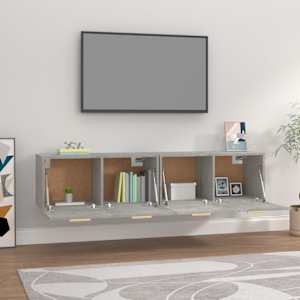 vidaXL vægskabe 2 stk. 80x35x36,5 cm konstrueret træ betongrå
