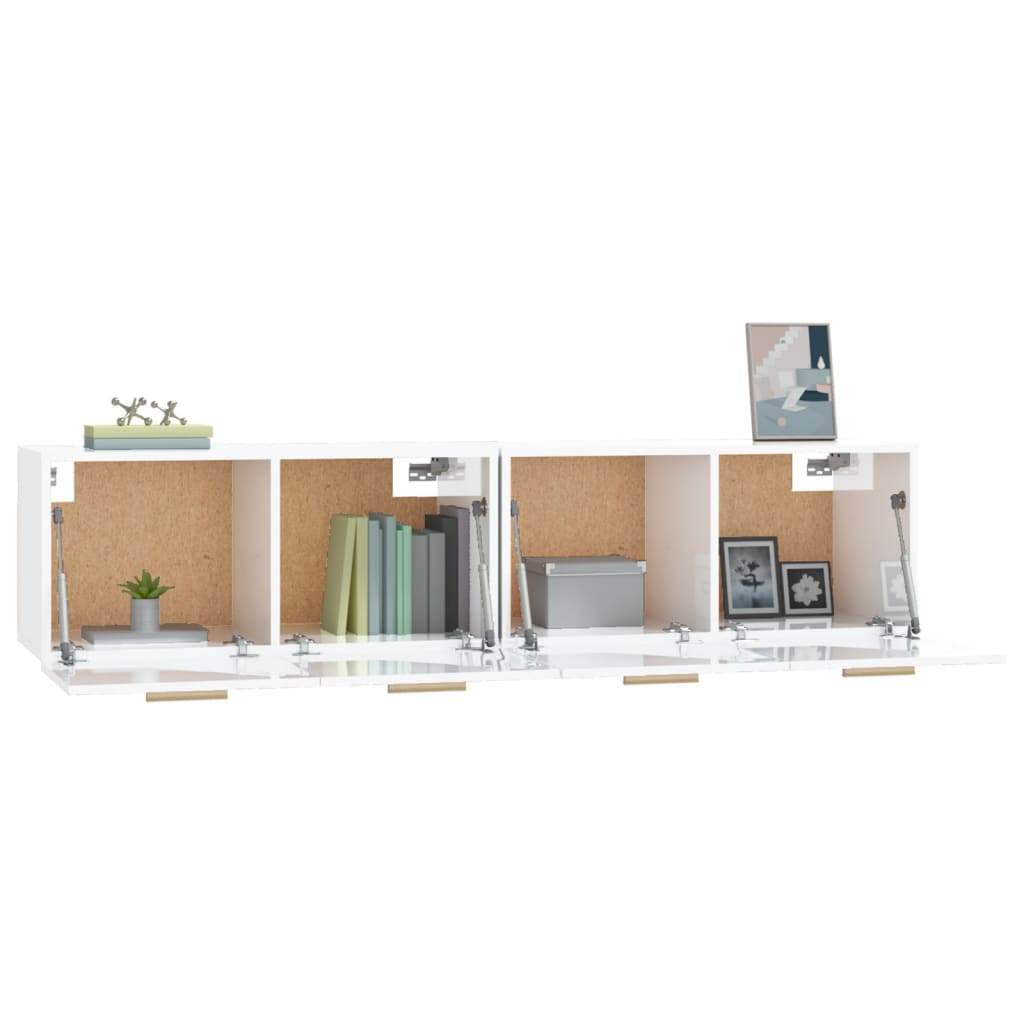 imagem de vidaXL Armários parede 2pcs 80x35x36,5 cm madeira branco brilhante6