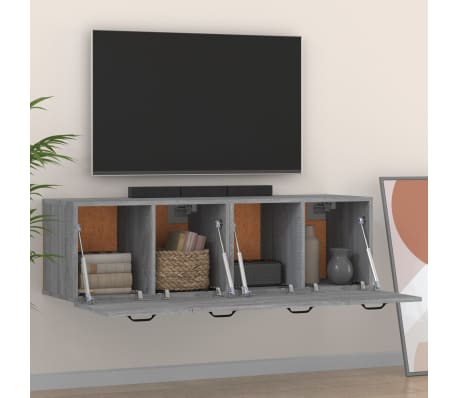 vidaXL Armoires murales 2 pcs Sonoma gris 80x35x36,5 cm