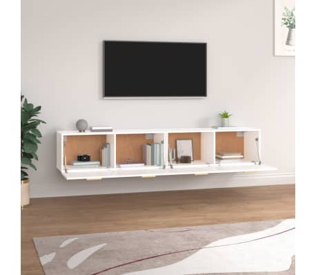 vidaXL Dulapuri de perete, 2 buc., alb, 100x36,5x35 cm, lemn prelucrat