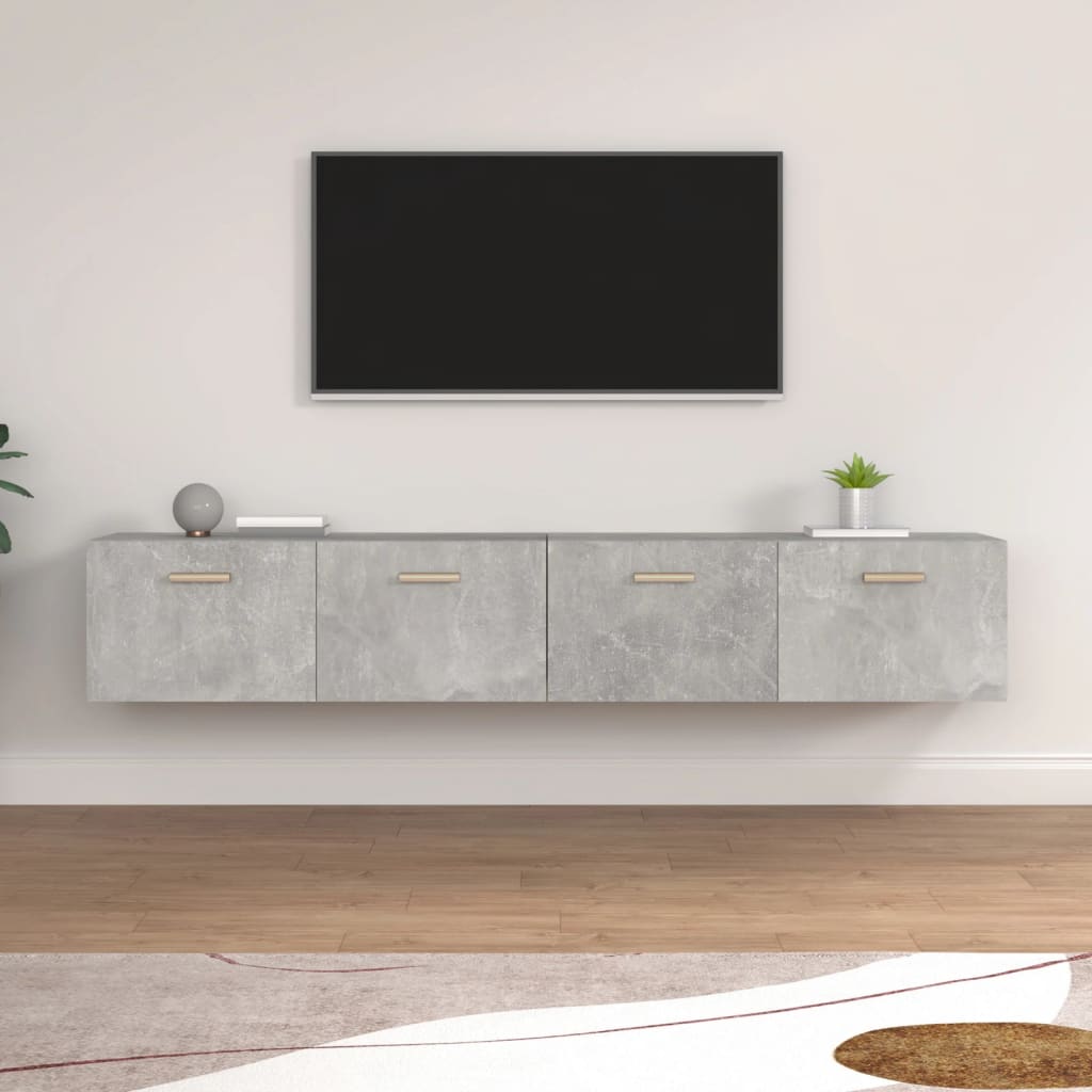 vida XL Wandschränke 2 Stk. Betongrau 100x 36,5x 35 cm Holzwerkstoff