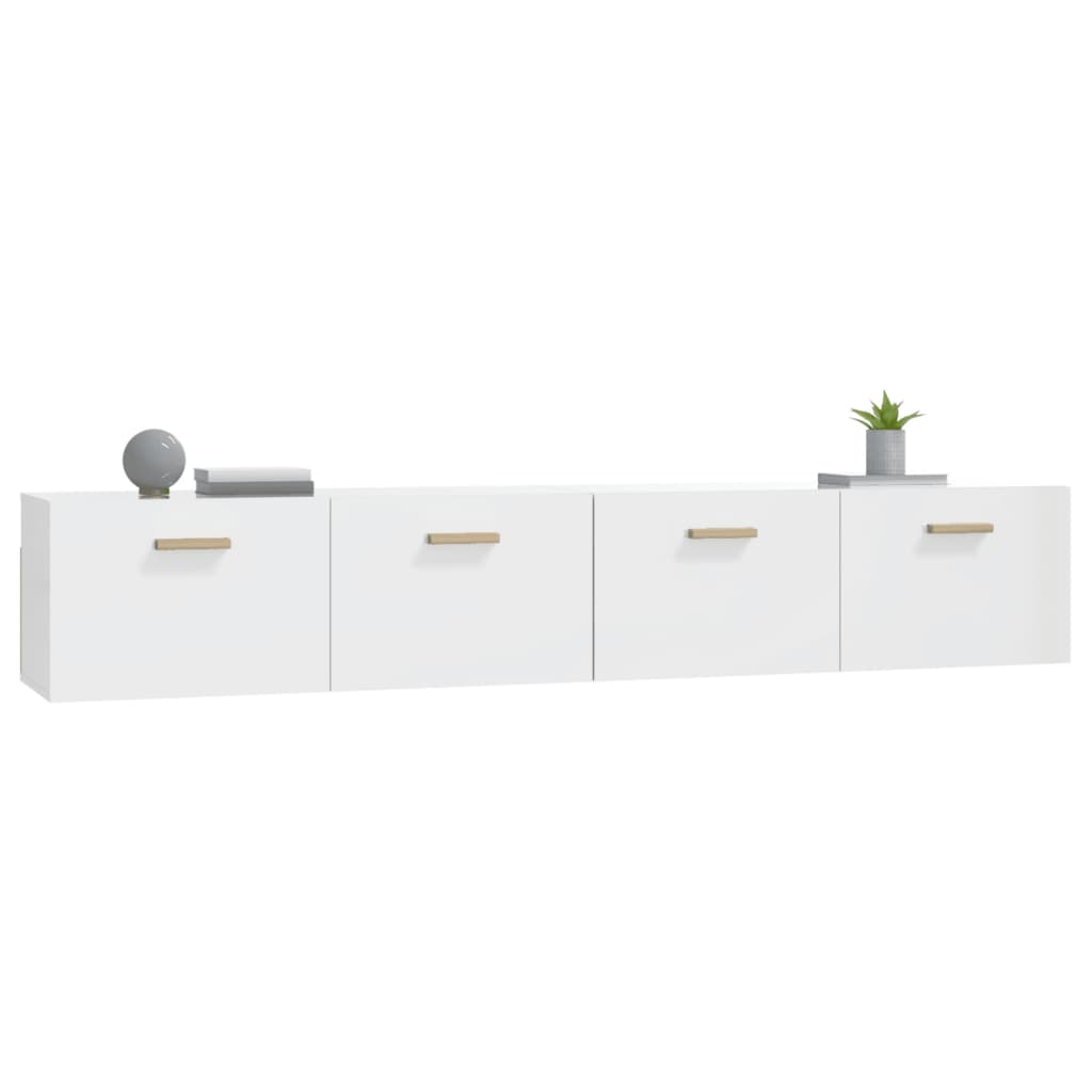 imagem de vidaXL Armários parede 2pcs 100x36,5x35 cm madeira branco brilhante6