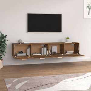vidaXL V&auml;ggsk&aring;p 2 st r&ouml;kf&auml;rgad ek 100x36,5x35 cm konstruerat tr&auml;