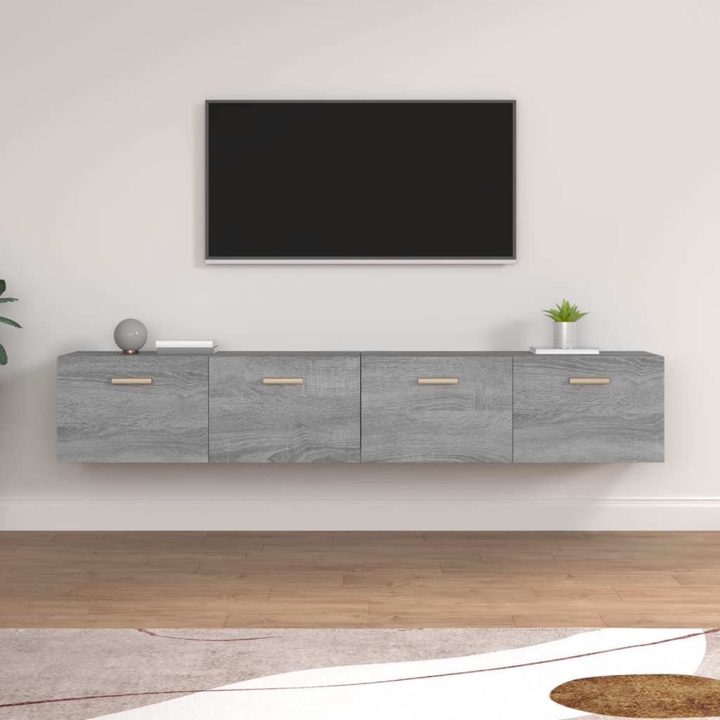 Wandschränke 2 Stk. Grau Sonoma 100×36,5×35 cm Holzwerkstoff