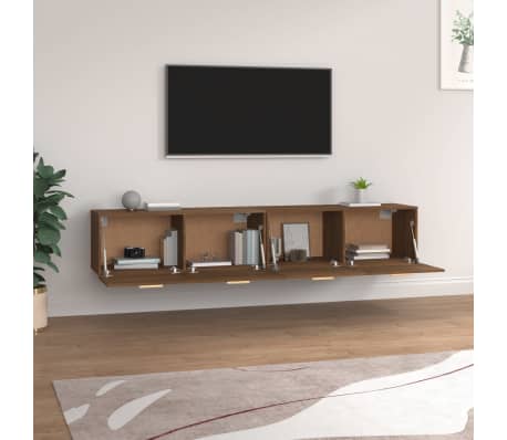 vidaXL Armoires murales 2 pcs Ch&ecirc;ne marron 100x36,5x35 cm
