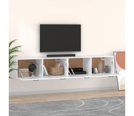 vidaXL Dulapuri de perete, 2 buc., alb, 100x36,5x35 cm, lemn prelucrat