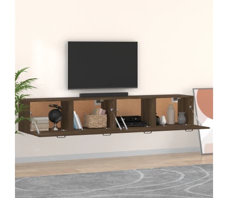 vidaXL Dulapuri perete 2 buc stejar maro 100x36,5x35 cm lemn prelucrat