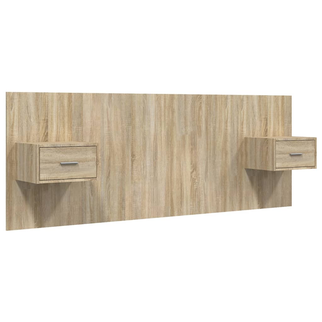 VidaXL Hoofdbord Met Kastjes Bewerkt Hout Sonoma Eikenkleurig