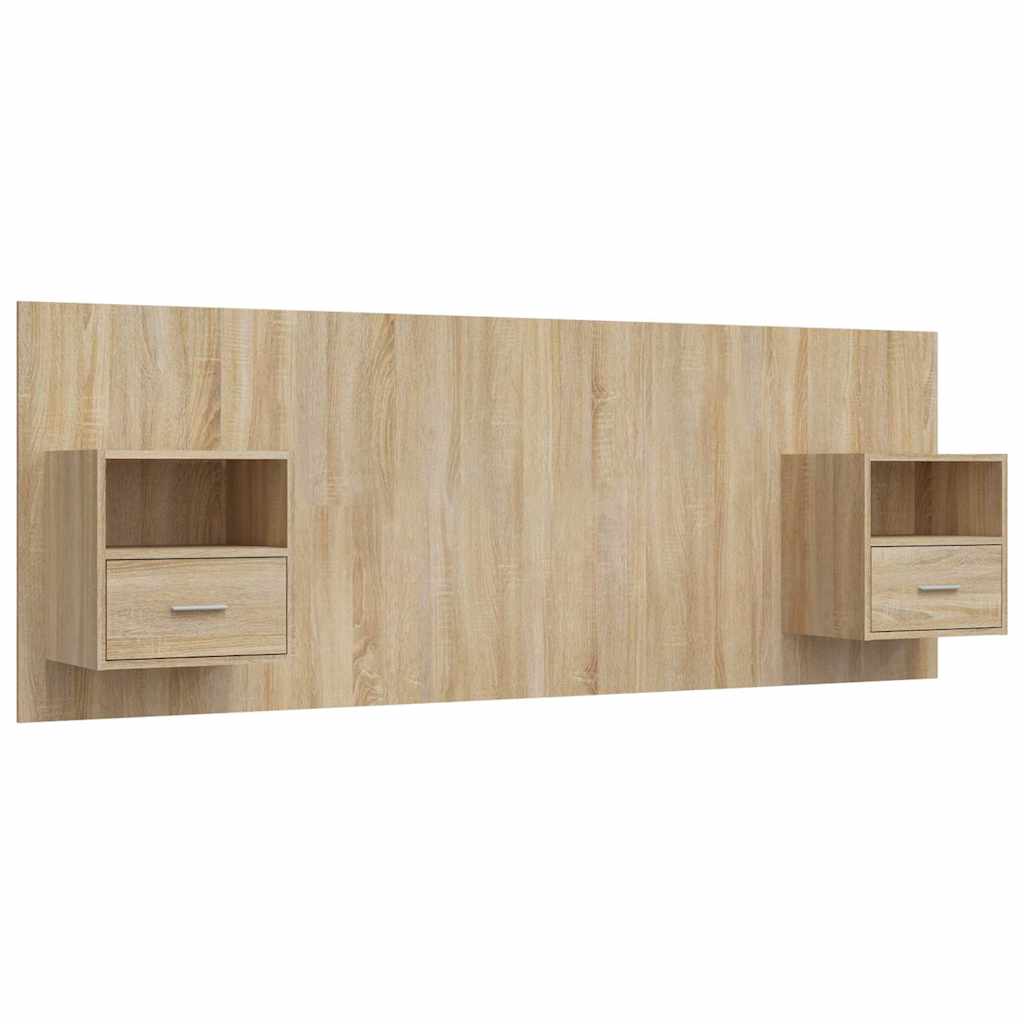 vidaXL Hoofdbord met kastjes bewerkt hout sonoma eikenkleurig, foto 3