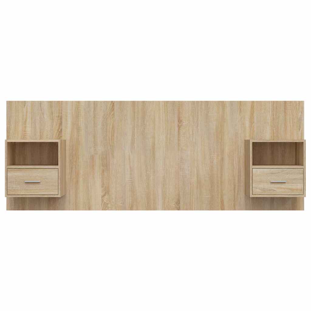 vidaXL Hoofdbord met kastjes bewerkt hout sonoma eikenkleurig, foto 2