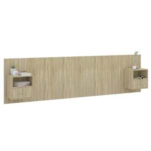 vidaXL Čelo postele so skrinkami dub sonoma spracovan&eacute; drevo