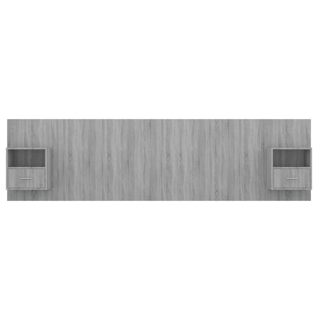 Kopfteil mit Nachttischen Grau Sonoma Holzwerkstoff | Stepinfit.de