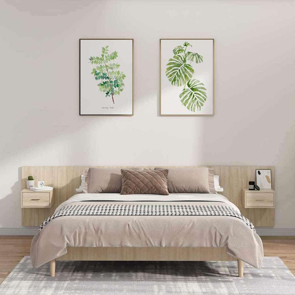 vidaXL Wezg�owie z szafkami, d�b sonoma, materia� drewnopochodny