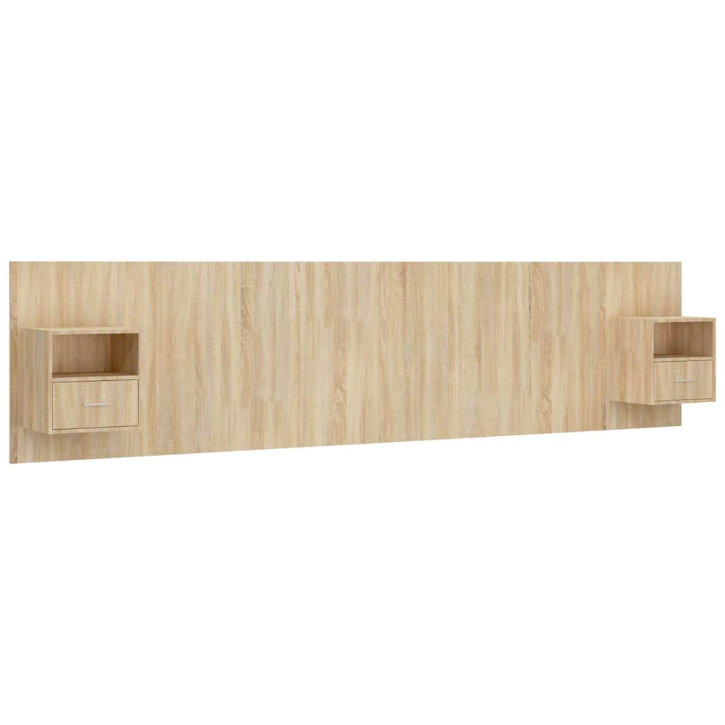 VidaXL Hoofdbord Met Kastjes Bewerkt Hout Sonoma Eikenkleurig