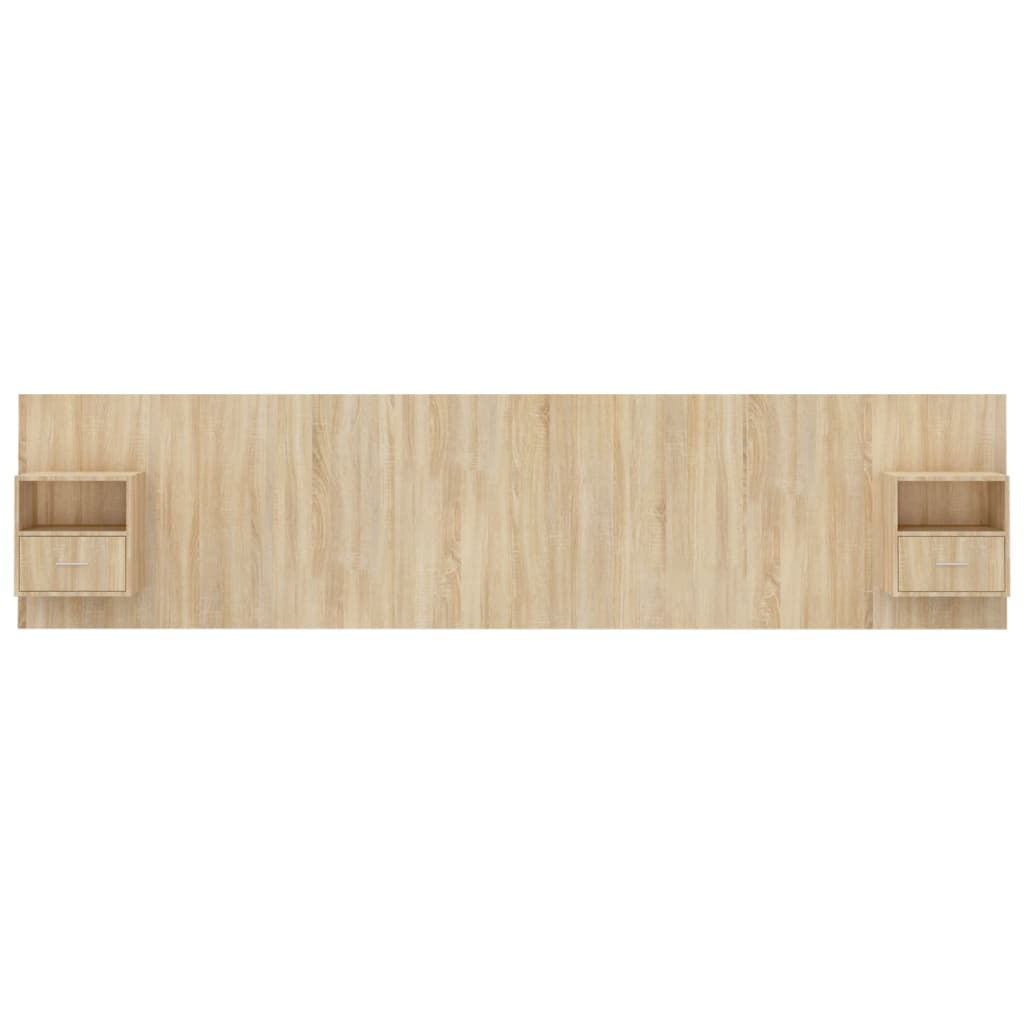 

vidaXL Hoofdbord met kastjes bewerkt hout sonoma eikenkleurig