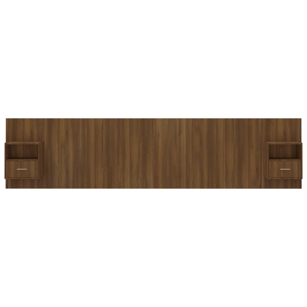 vidaXL Hoofdbord met kastjes bewerkt hout bruineikenkleurig