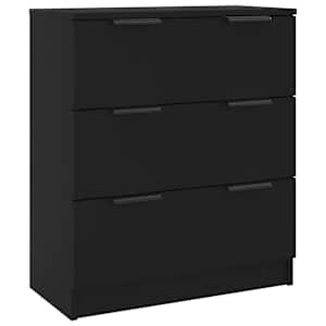 vidaXL 3 Piece Sideboards Black Engineered Wood