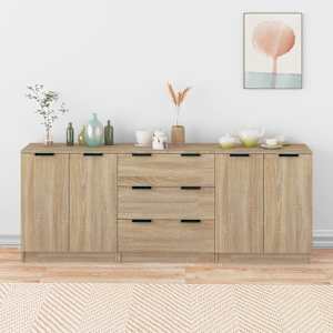 3-delna komoda sonoma hrast konstruiran les