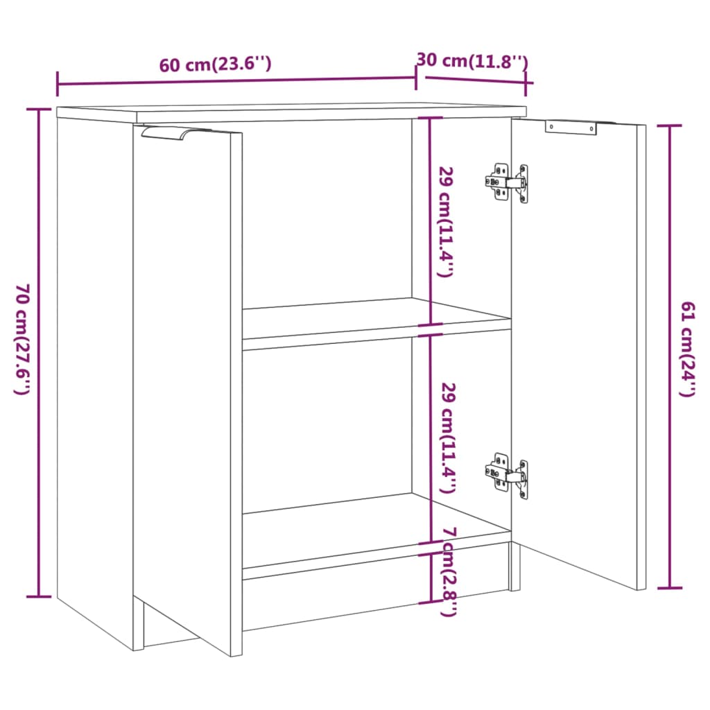 Credenze 3 pz Madie Moderne Buffet da cucina Rovere Fumo in Legno  Multistrato ITD11992