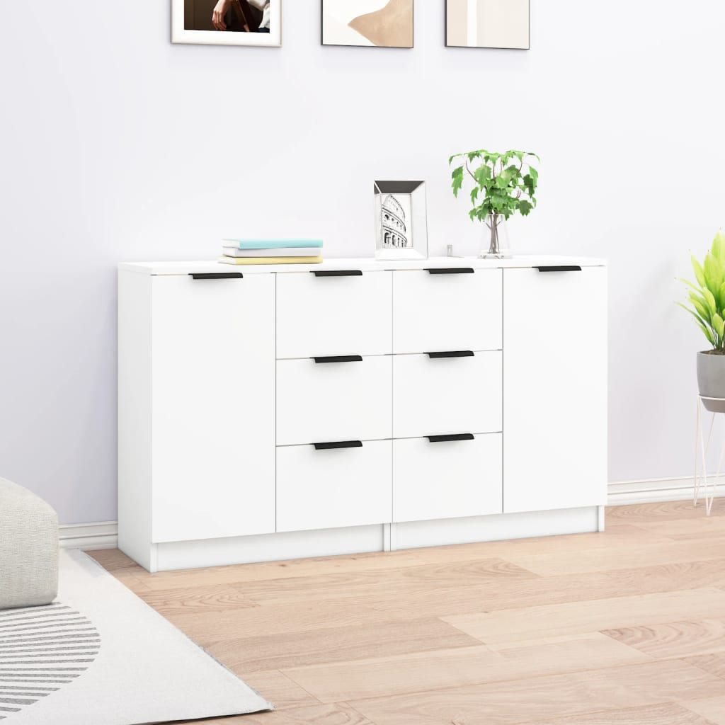 vidaXL Sideboards 2 Stk. Weiß 60x30x70 cm Holzwerkstoff