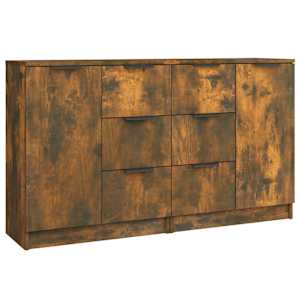 Příborníky 2 ks kouřový dub 60 x 30 x 70 cm kompozitní dřevo - obrázek 2