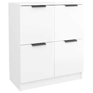 vidaXL Ντουλάπια 2 τεμ. Γυαλιστερό Λευκό 60x30x70εκ.Επεξεργασμένο Ξύλο
