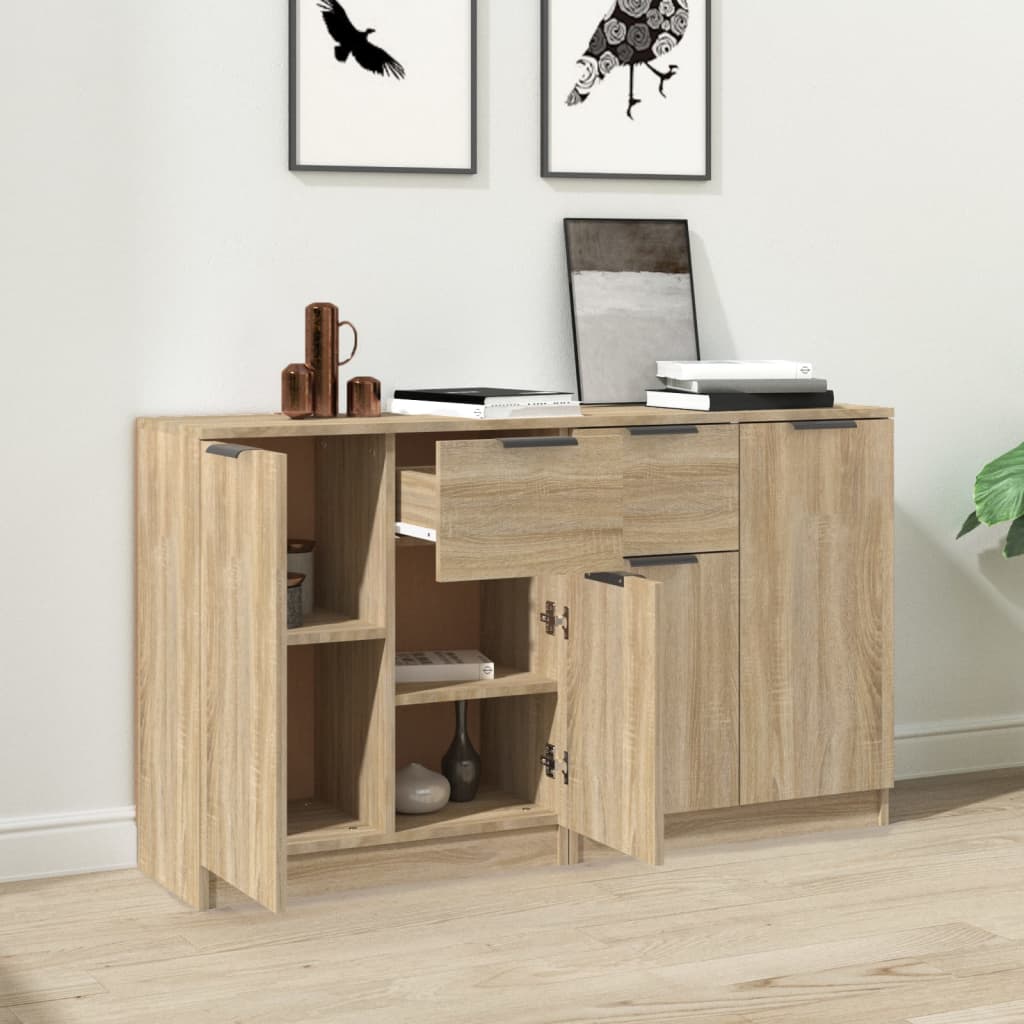 vidaXL Buffets 2 pcs Chêne Sonoma 60x30x70 cm Bois d'ingénierie