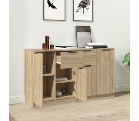 vidaXL Sideboards 2 Stk. Sonoma-Eiche 60x30x70 cm Holzwerkstoff