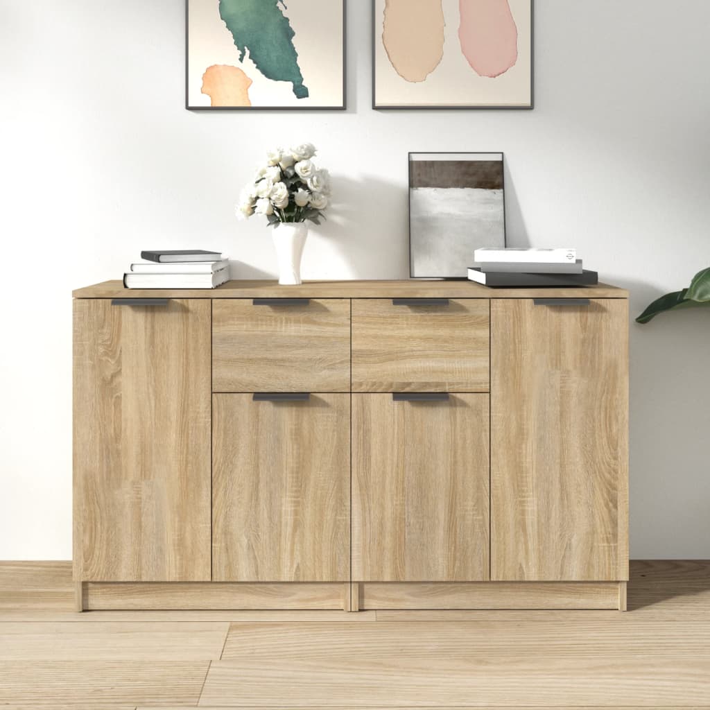 vidaXL Komody, 2 szt., db sonoma 60x30x70 cm, materia drewnopochodny