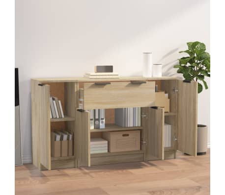 vidaXL Sideboards 3 Stk. Sonoma-Eiche Holzwerkstoff