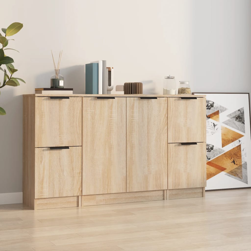 Sideboards 3 Stk. Sonoma-Eiche Holzwerkstoff