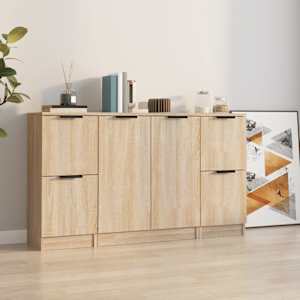 Komoda 3 kosi sonoma hrast inženirski les