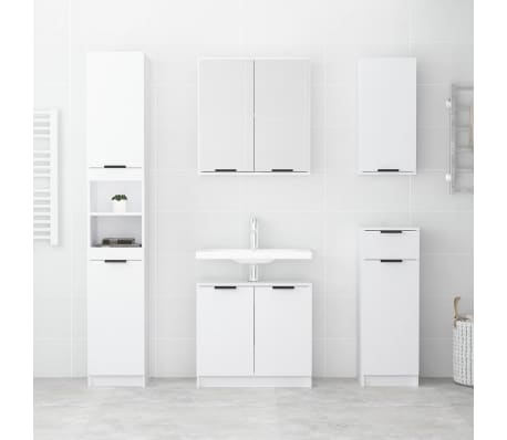 vidaXL 5 Piece Bathroom Cabinet Set White Engineered Wood