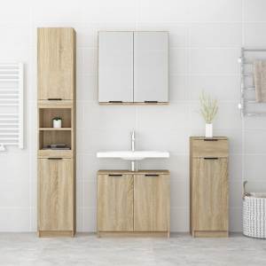 vidaXL Vonios spintelių komplektas, 4 dalių, ąžuolo, apdirbta mediena