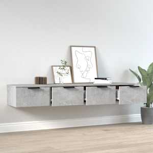 Nástěnné skříňky 2 ks betonově šedé 68x30x20cm kompozitní dřevo - obrázek 3