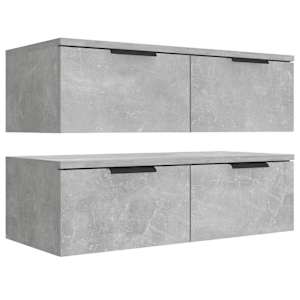 Nástěnné skříňky 2 ks betonově šedé 68x30x20cm kompozitní dřevo - obrázek 6